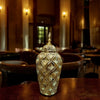 CERAMIC GOLDEN AND WHITE VASE