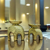 CERAMIC GOLD ELEPHANT SET
